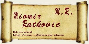 Miomir Ratković vizit kartica